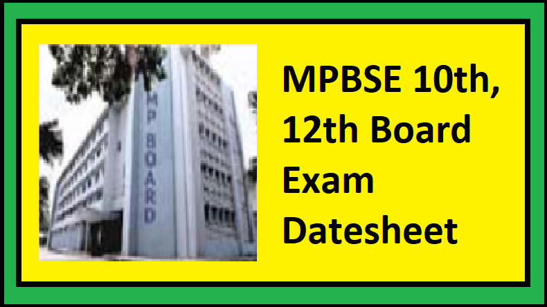 Madhya Pradesh Board Exam datesheet