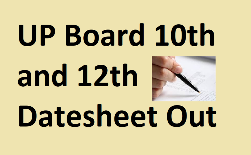 UP Board 10th, 12th Exam Schedule 2020