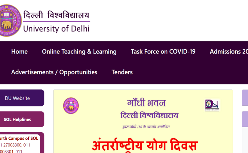 DU UG Registration 2020: Online application link, Delhi University Admissions