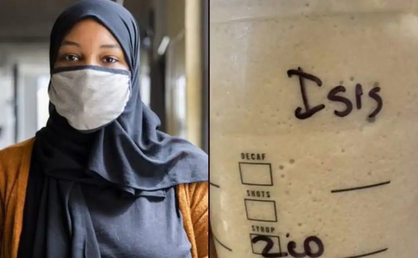 Muslim teen in US wearing hijab  gets coffee cup with ISIS 