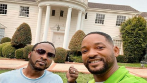 Will Smith and DJ Jazzy Jeff United Outside Fresh Prince of Bel Air Mansion